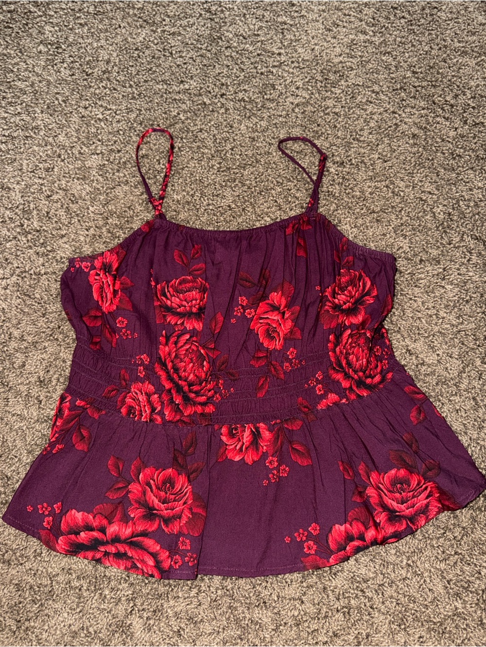 Old Navy Tank Top with Red Floral Print